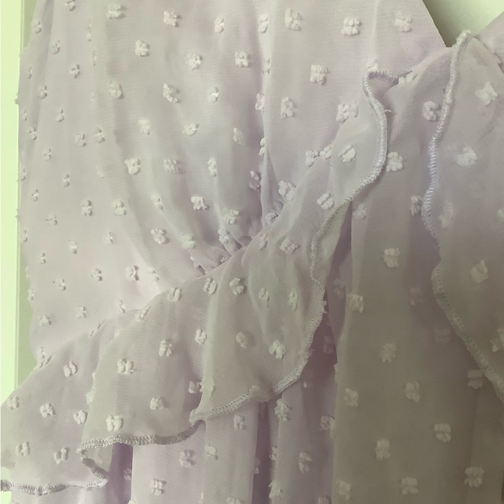 🌸💕Francesca's Collections Purple Ruched Ruffled Sundress🥰👗🥂 - Picture 5 of 7